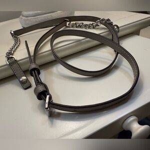Michael Kors Gray Leather Strap with Silver Chain - EUC